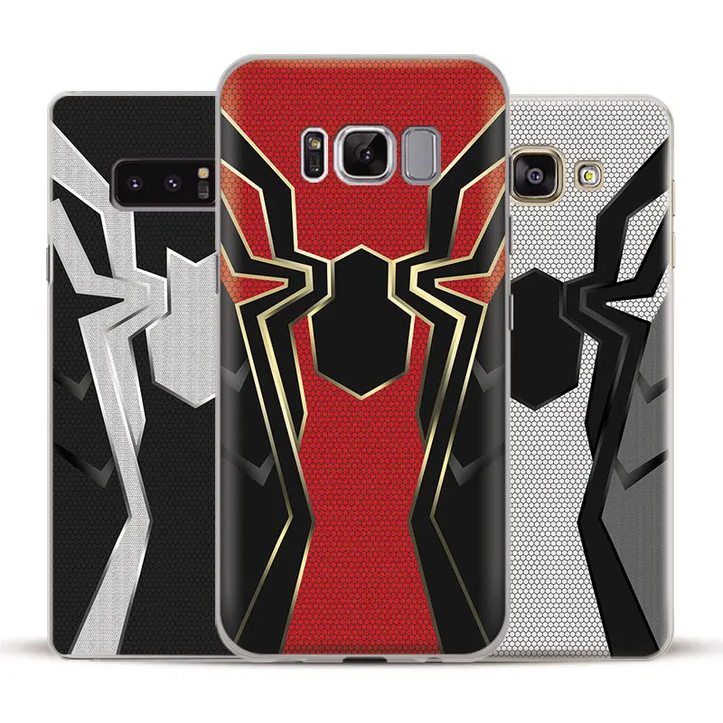 

Iron Spider man Infinity War Phone Case Shell For Samsung Galaxy S5 S6 S7 Edge S8 S9 Plus Note 8 3 4 5 A5 A7 J5 2016 J7 2017