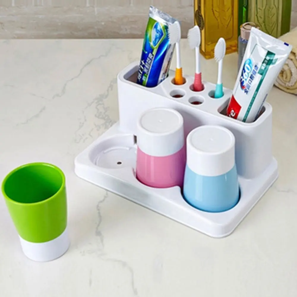 Творческий держатель зубных щеток для ванной с рот чашки семья три набор для мойки пара зубная щётка держатель