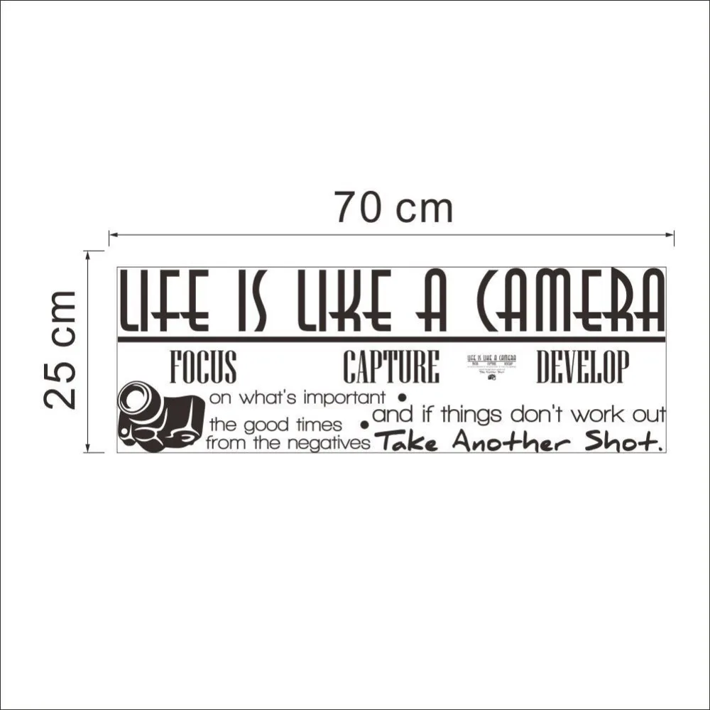 Life is a camera quote wall stickers home decor photograph vinyl adesivo de parede home Aparador Inox E Vidro ~ Life is a camera quote wall stickers home decor photograph vinyl adesivo de parede home