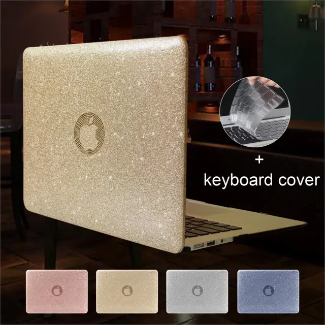 New Glitter Laptop Case For MacBook Air Pro Retina 11 12 13 15 inch with Touch Bar+Keyboard Cover A1706/1707/1708/1989/1990/1932