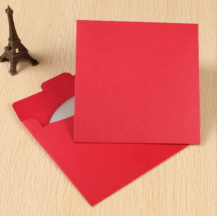 50 шт. винтажный коричневый/Красная Крафт-Бумага CD бумажные конверты DVD Papar чехол сумка CD бумажные мешки для хранения Обложка с 1CD конвертом