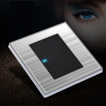 

High Quality 1 Gang Single/Double Control Click Wall Switch Brushed Stainless Steel Panel LED Indicator Light