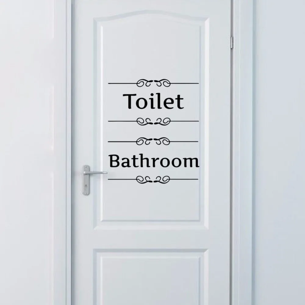 Buy Bathroom Decor Toilet Door Vinyl Decal Transfer