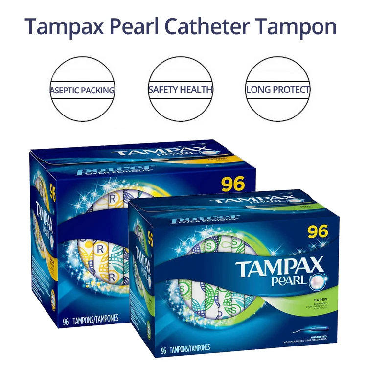 Tampax Pearl без запаха тампон обычная и увеличенной впитывающей способностью 96 шт./упак. заменить менструальная чаша санитарно Полотенца салфетки менструальные ремень