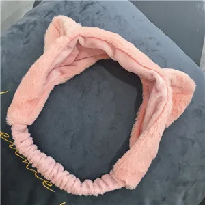 Pink Женский милый мягкий обруч на голову с медведем, медвежьими ушками, резинки для волос, корейский стиль, для девушек, заколка для волос, красивые аксессуары для волос - Цвет: Pink