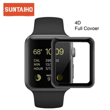 Soft edge 4D Curved Protective Glass for Apple iwatch 38mm 42mm 40 44 Full Cover Tempered Glass Film for iWatch series 1/2/3/4