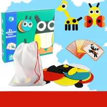 Детские деревянные игрушки diy головоломка коллаж Забавный креативный