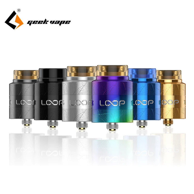 2pcs/lot Geekvape Loop V1.5 RDA 24mm with Unique Laser tattoo W-shaped build deck Vape e cigs Loop RDA Atomizer for 510 box mod