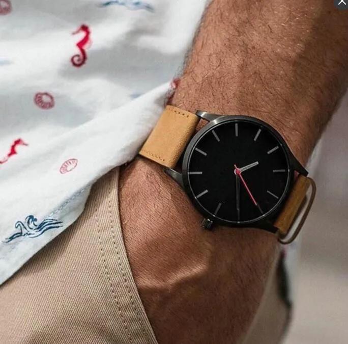 

2019 Big Dial Watches For Men Hour Mens Watches Top Brand Luxury Quartz Watch Man Leather Sport Wrist Watch Clock relogio saat
