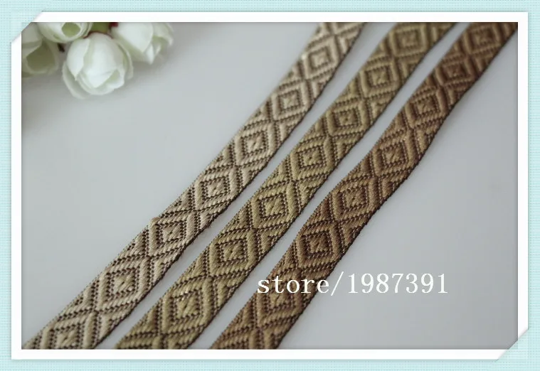 

wide 1.7cm 20yards/lot Woven Jacquard Ribbon geometry pattern 3color for clothing Accessories CH-9289