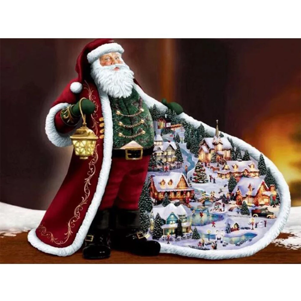 Huacan-Diamond-Painting-Santa-Claus-Paintings-With-Rhinestones-Diamond-Embroidery-Square-Full-Rhinestones-Mosaic-Christmas-Gift