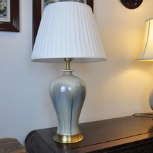 Художественная китайская фарфоровая Керамическая Настольная лампа для спальни, гостиной, свадьбы, настольная лампа Jingdezhen, Керамические настольные лампы для спальни