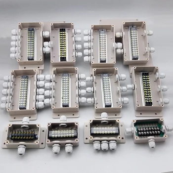 

Outdoor waterproof plastic junction box with terminal one into two out three-way junction box