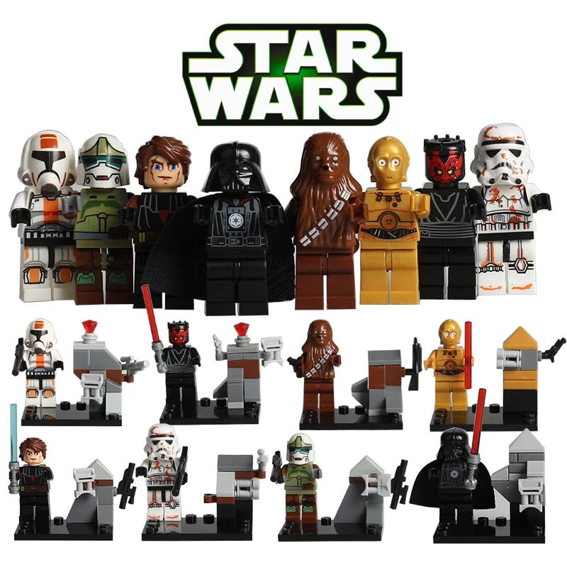 

SY198 Star Wars Yoda Obi-Wan Darth Vader Storm Trooper BB8 C3PO Han Solo Chewbacca R2D2 Building Block Starwars Action Figure