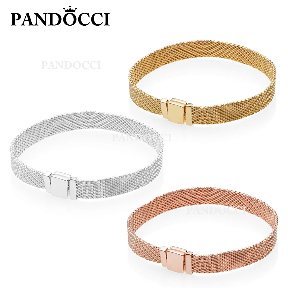 

PANDOCCI 100% 925 Sterling Silver REFLEXIONS BRACELET Gold Color Rose Gold Selection Birthday Anniversary Gift Recommendation