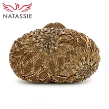 Natassie 2017 neue blume kristall abendtaschen frauen handtasche diamant party geldbeutel und handtaschen dame hochzeit kupplungen