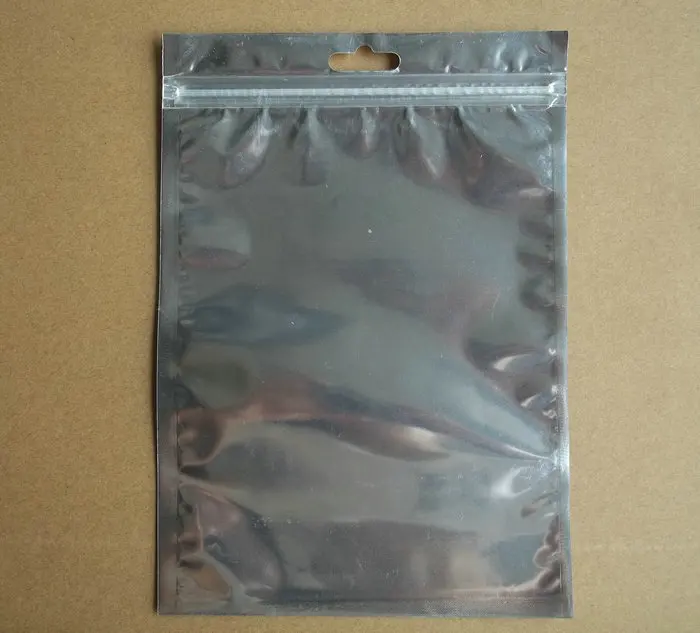 

14*20cm Silver Clear plastic Zipper retail package bag for iphone5S 5G 6G 7 8 PLUS samsung S3 S5 C5 C7 mobile case packaging bag