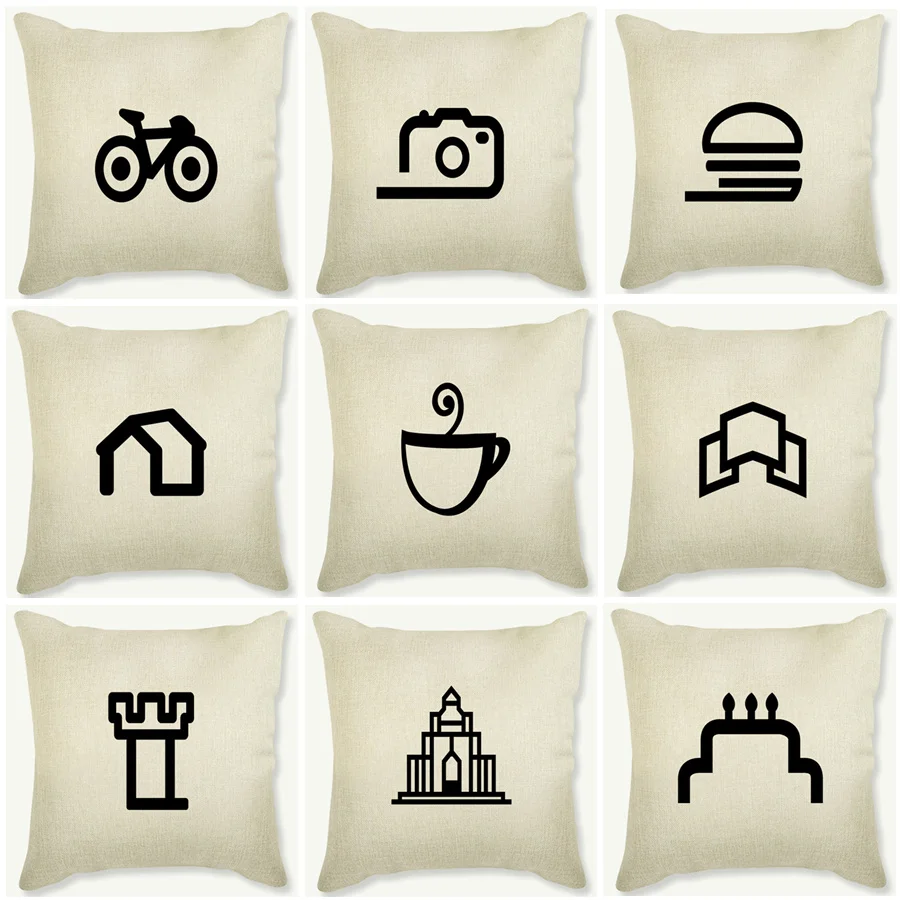 Square Cotton Linen Pillow Cases Throw Pillow Home Decor Sofa Cushion Cover 18/'/'