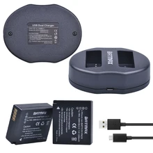 2pcs DMW BLG10 DMW BLG10 DMW BLE9 Camera Battery USB Dual Charger for Panasonic DMC GF6