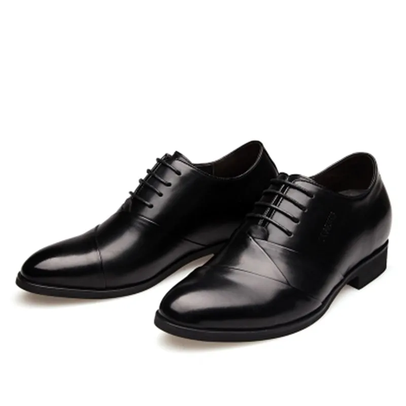 Men Shoes Leather Breathe Elevator Shoes Fashion Casual Invisible