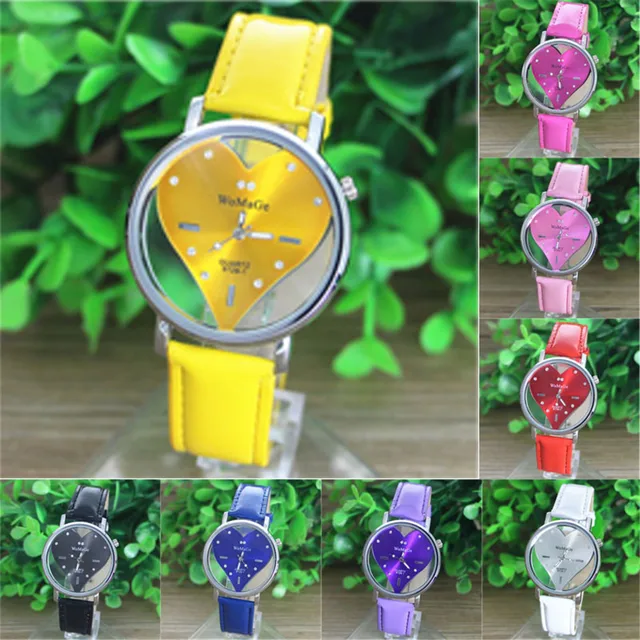 Couple Watches Fashion 2018 Colorful PU Leather Transparent Dial Hollow Heart An Couple Watches Fashion 2018 Colorful PU Leather Transparent Dial Hollow Heart An
