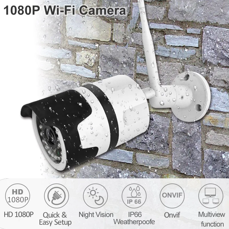 

Wouwon 1080P Waterproof Outdoor IP Camera Wifi Security Camera Bullet Surveillance Listen and Talk Alarm Picture iCSee XMEye App
