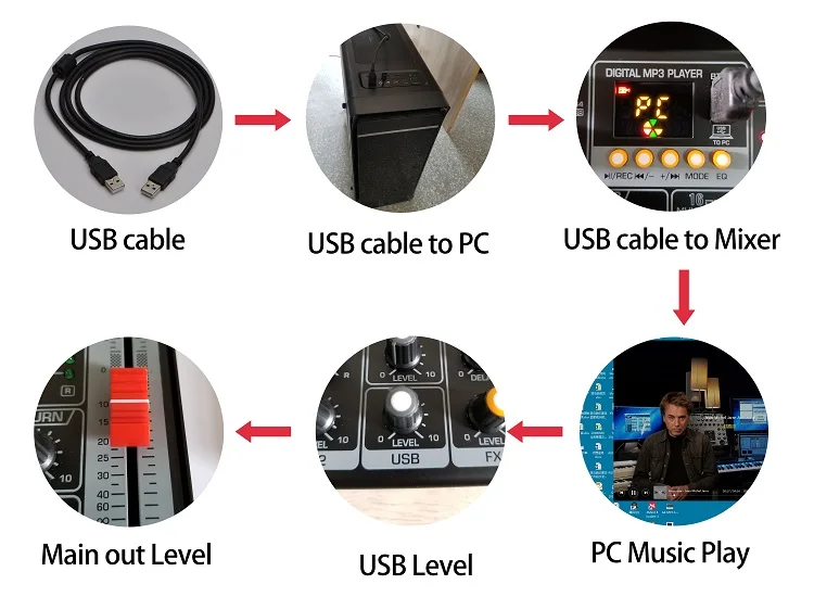 AM-G05 Bluetooth USB Запись ПК воспроизведение запись 4 канала гитарный вход 2 моно 1 Стерео Профессиональный USB аудио микшер