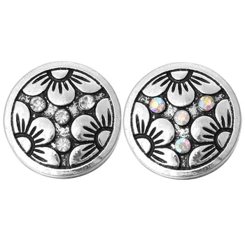 

10pcs/lot New Snap Jewelry Vintage Flower 18mm Metal Snap Buttons Fit 18mm Snap Bracelet Necklace for Women Button Jewelry
