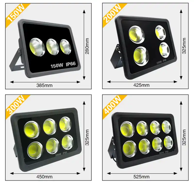 foco de luz led de inundacion para exteriores reflector de 100w 200w 400w 500w 600w 800w impermeable superbrillante 110v 220v