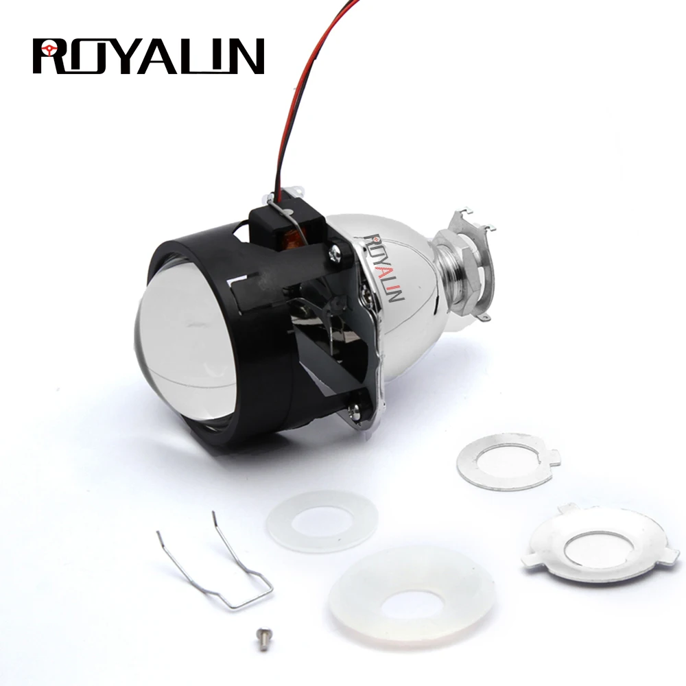 

ROYALIN Styling Car Projector Lens Bi-xenon HID Mini Headlights Motorcycle Head Lights Retrofits Use H1 bulbs For H4 H7 Lamps