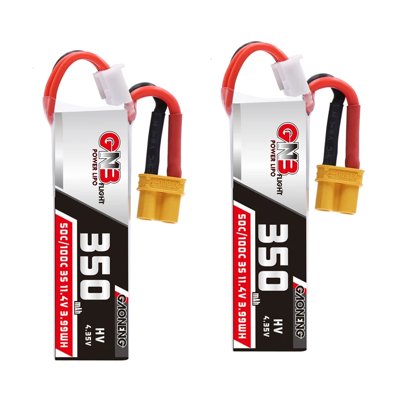 

2PCS Gaoneng GNB 350mah 3S 11.4V 50C/100C HV Lipo Battery With XT30 Plug For BETAFPV Beta75X 3S Beta65X 2S Whoop Drones parts