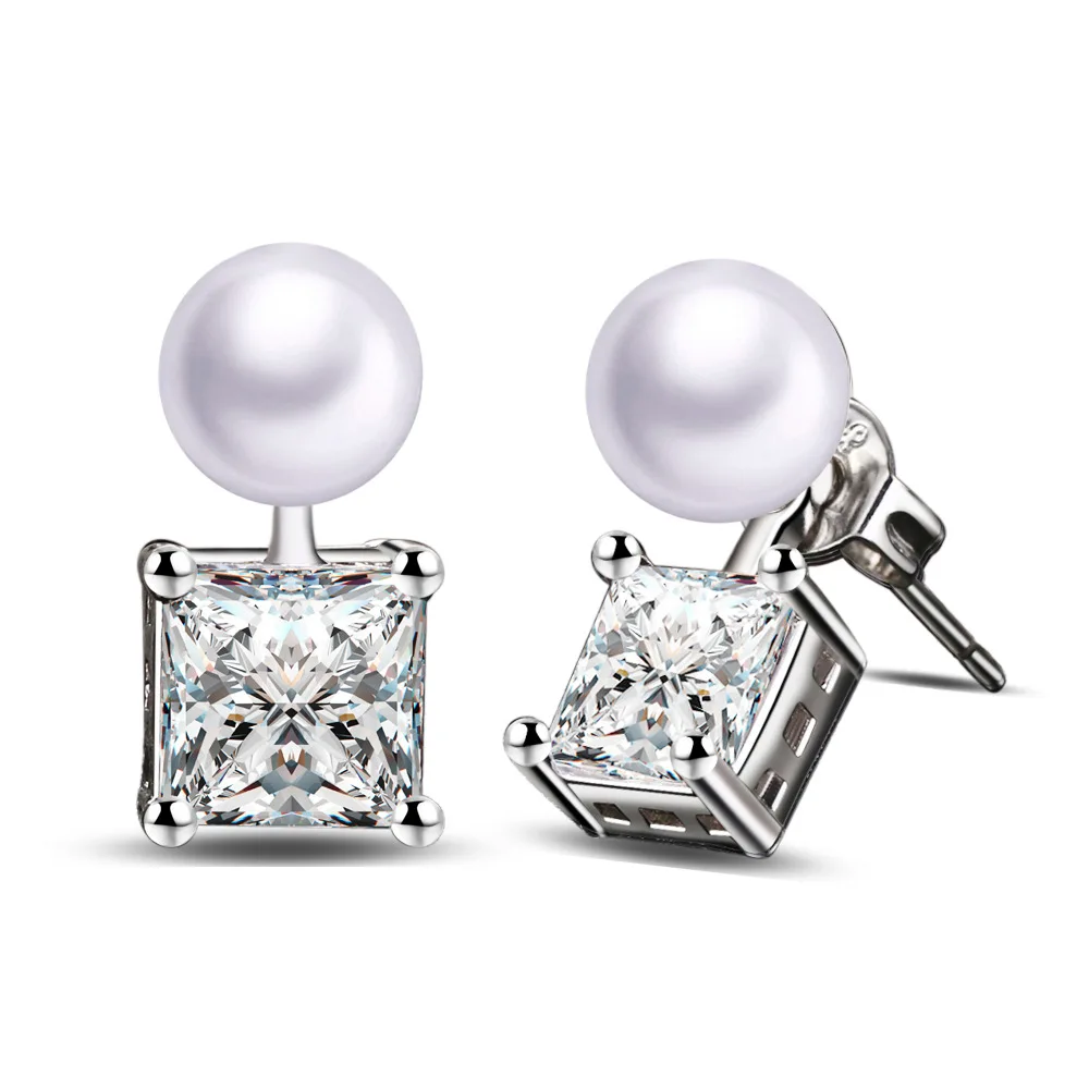 

Free Shipping Sales 2017 New Fashionable Temperament Earrings After Hanging Crystal Pearl Earrings For Ladies Gift Earrings