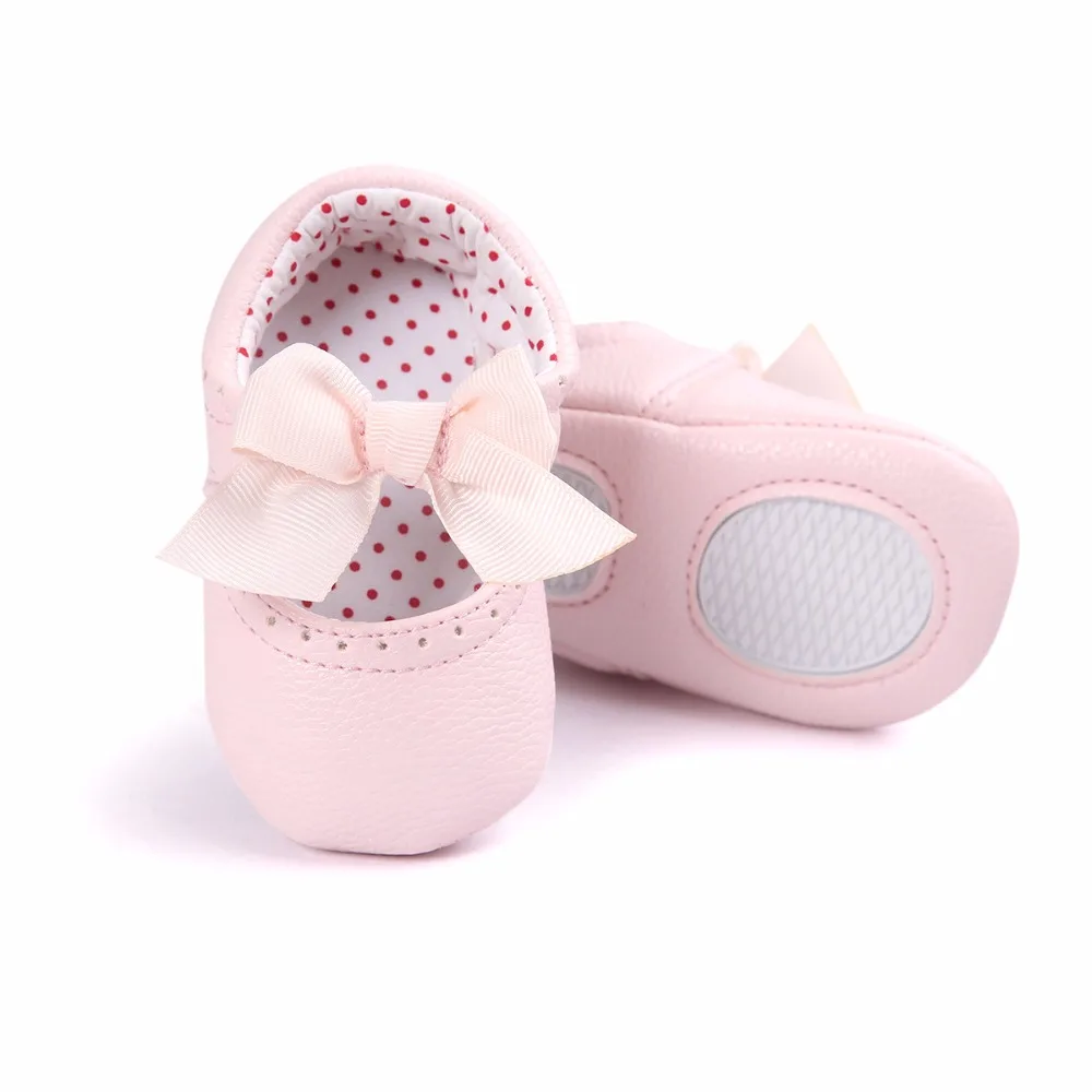 

New Spring/Autumn Baby Girl Casual Shoes Slip-On Beautiful Butterfly-knot Comfortable Soft sole PU Leather Shoes For Toddler