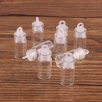 100pcs 11*22*6.5mm 1ml Mini Glass Wishing Bottles Tiny Jars Vials With Plastic Stopper 1