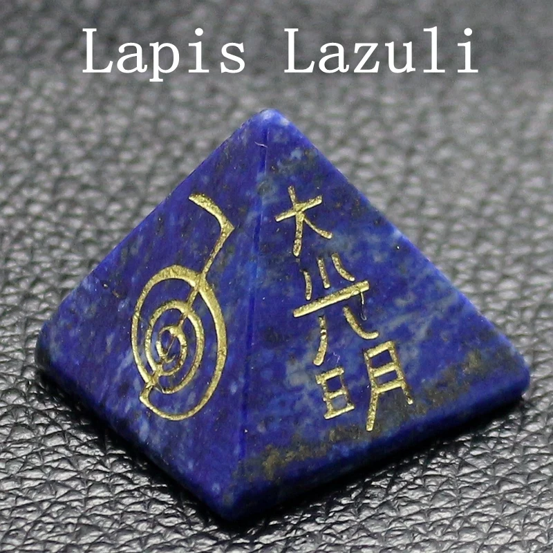Горячие продажи природного кристалла драгоценного камня Пирамида с резьбой энергии аура чакра - Цвет: Lapis Lazuli