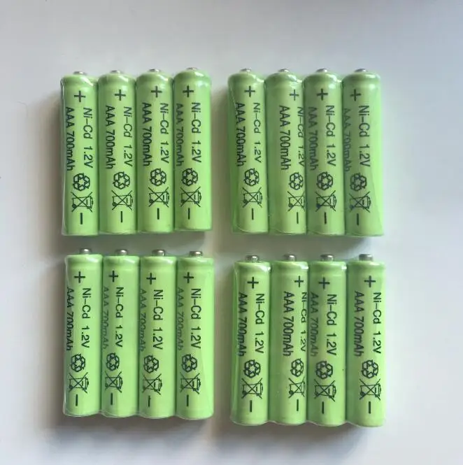 16pcs/lot 700mAh AAA NI CD 1.2V aa ni cd battery rechargeable battery