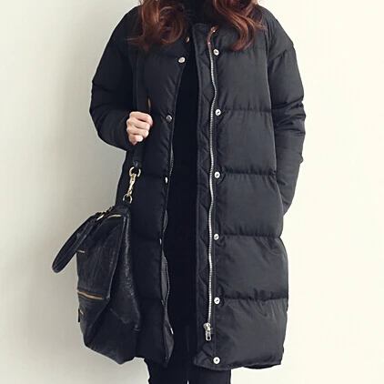 

Casual Ladies Coats Jackets 2019 New White And Black Winter Jacket Women Thick Warm Female Coat Cotton Down Long Parka AW0129