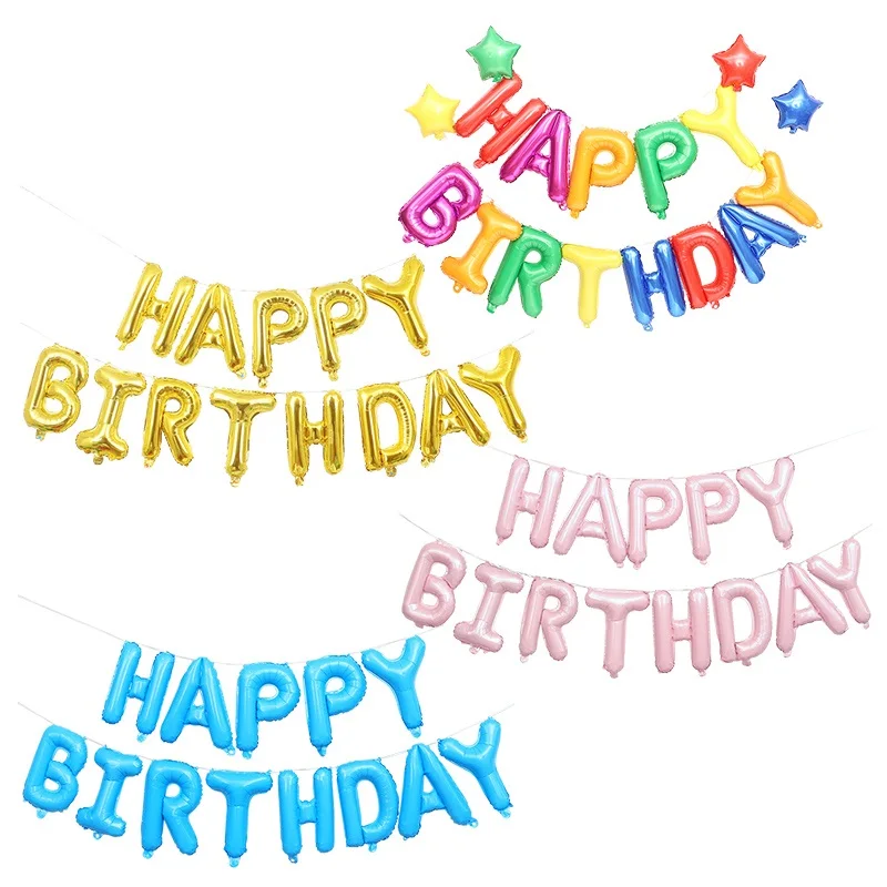 13pcsset 16inch happy birthday letters alphabet inflatable globos foil