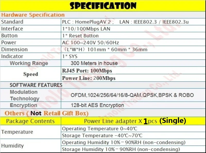 1 шт 100 Мбит/с RJ45 Порты и разъёмы, 200 Мбит/с powerline сетевой адаптер, AV200 Ethernet ПЛК адаптер Wi-Fi роутера партнер, IPTV, Homeplug AV2