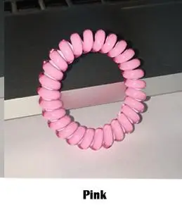 6 шт) Средний размер резинки для волос популярный корейский конфетных оттенков телефонная проволока стиль эластичная лента веревка или браслет для женщин - Цвет: pink