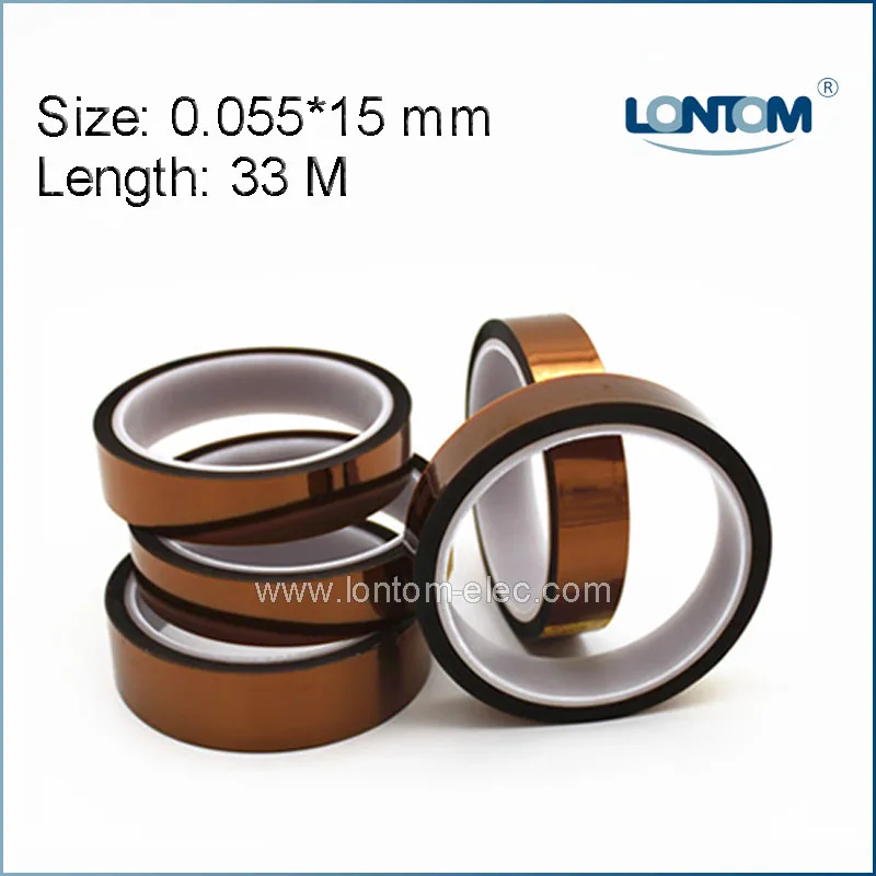 

5 rolls 15mm width 33M Kapton Tape High Temperature Heat Resistant Polyimide