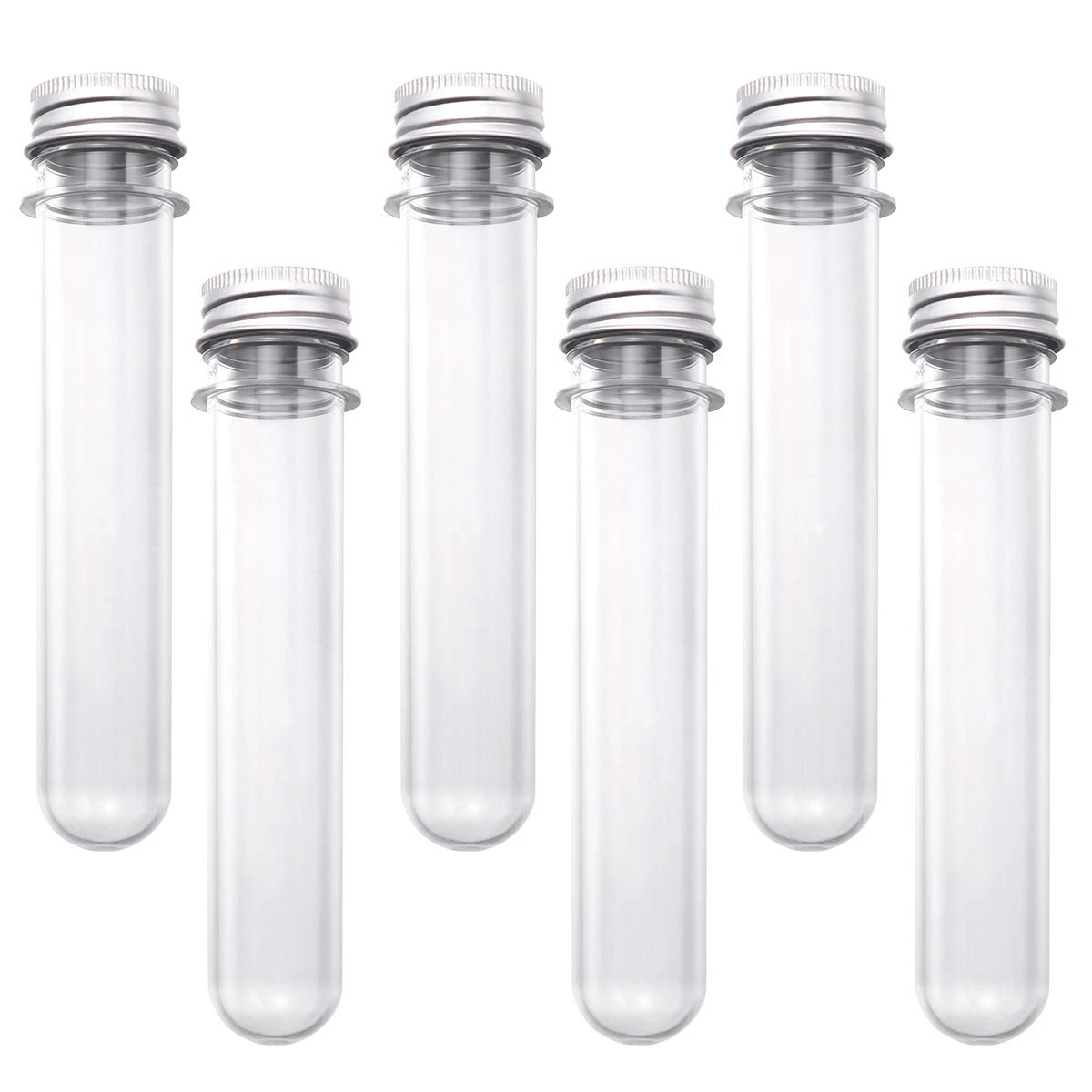 100Ml Plastic Test Tubes(25Pcs) With Cleaning Brush Transparent Storage Tubes With Lid- Bead Storage Tubes- Plastic Tube Fo