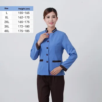 

(10 set-Shirt&Pant)The hotel cleaning work clothes wear long sleeved hotel property cleaning worker housekeeping code big size