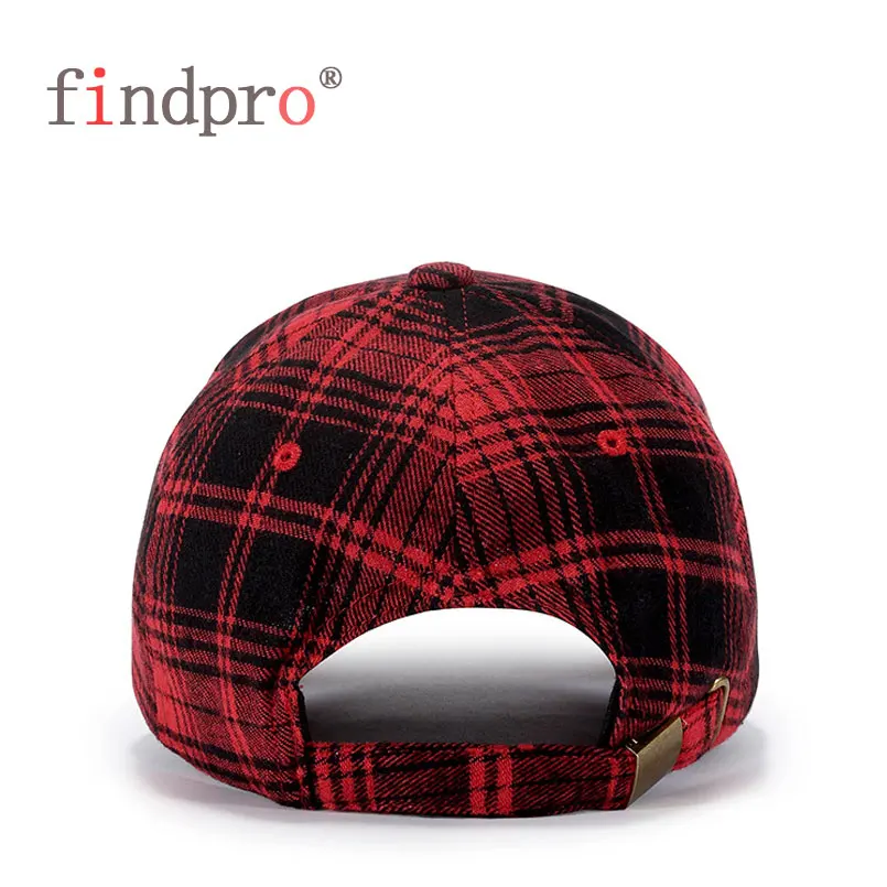 Findpro новая зимняя клетчатая бейсбольная кепка для мужчин и женщин 100% хлопок