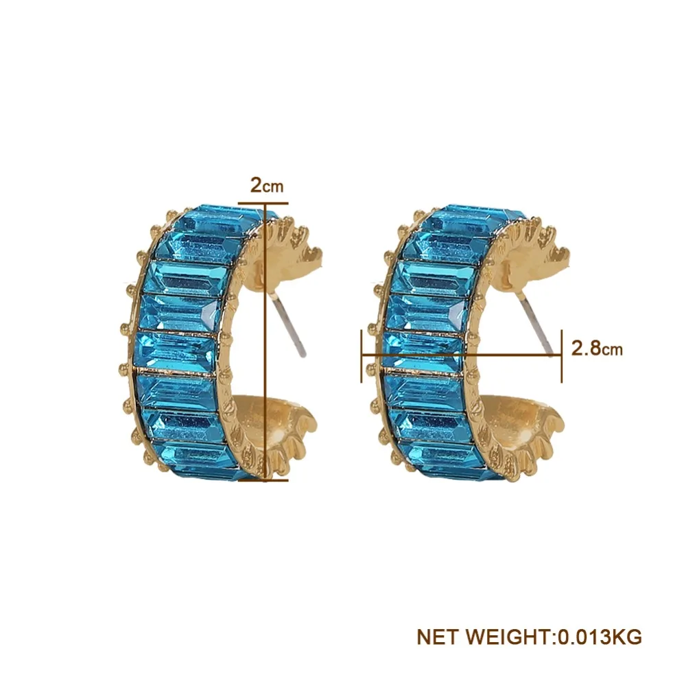 Dvacaman, разноцветный хрусталь, серьги-кольца для женщин, простые круглые серьги, свадебные украшения, опт, модные подарки