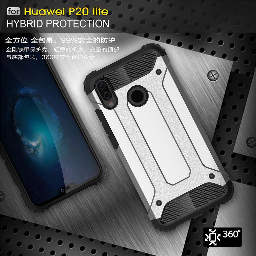 ZIHFONE чехол huawei P20 Lite тонкий броня силиконовый ПК для телефона Чехлы Nova 3E Fundas 5 84