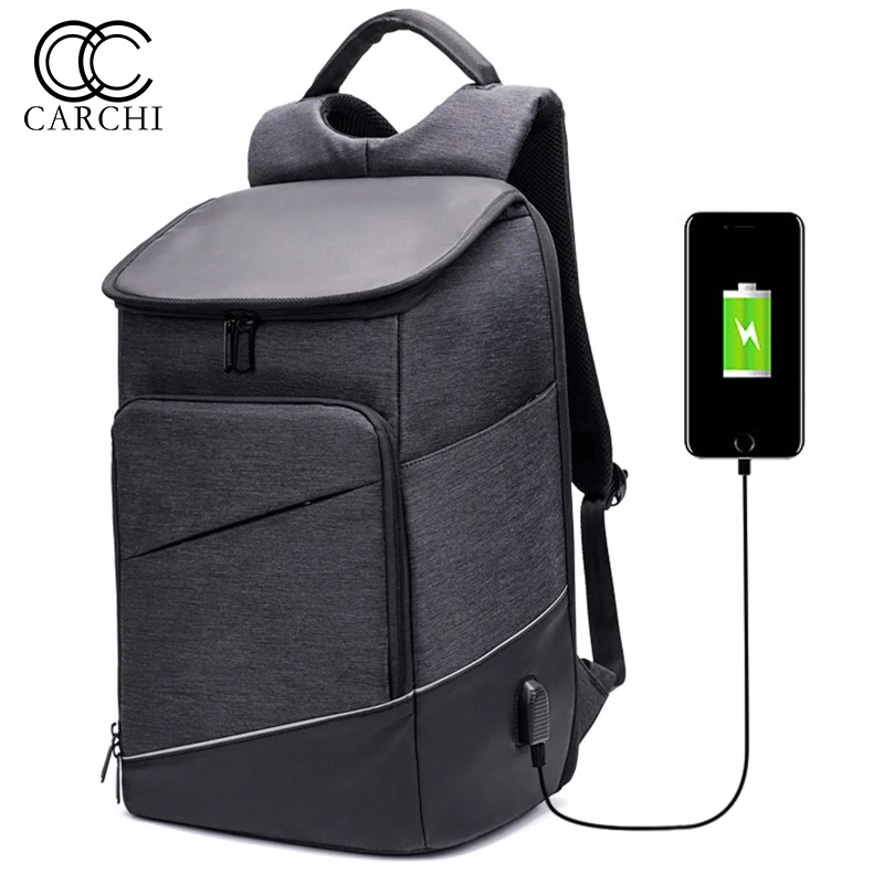 CARCHI 2018 New Men Anti Theft Backpack Waterproof USB Charging With Plug Business Travel Bag | Багаж и сумки