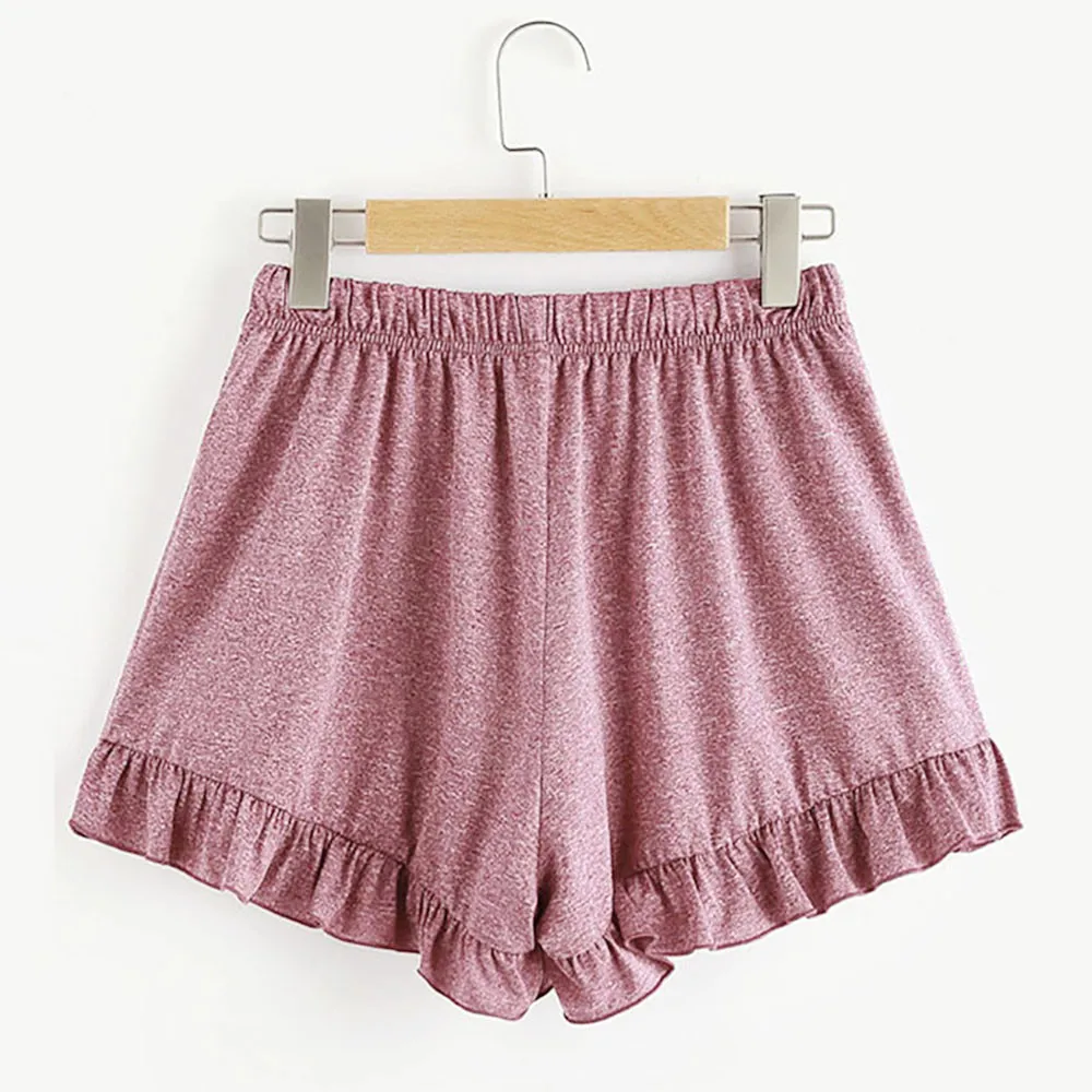 Summer Women Short Pants Solid Rope Straps Mid Waist Elastic Loose Shorts Waist Ringer Shorts Pants Wholesale And Freeship F#J12 (3)