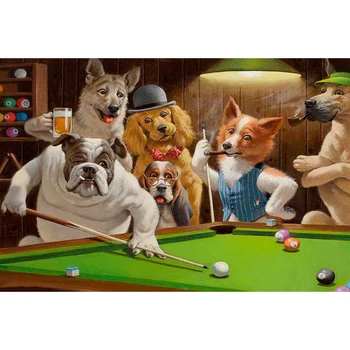 

DIY Diamond Embroidery Dog playing billiard Diamond Painting Cross Stitch Full Square Rhinestone Mosaic Y2179