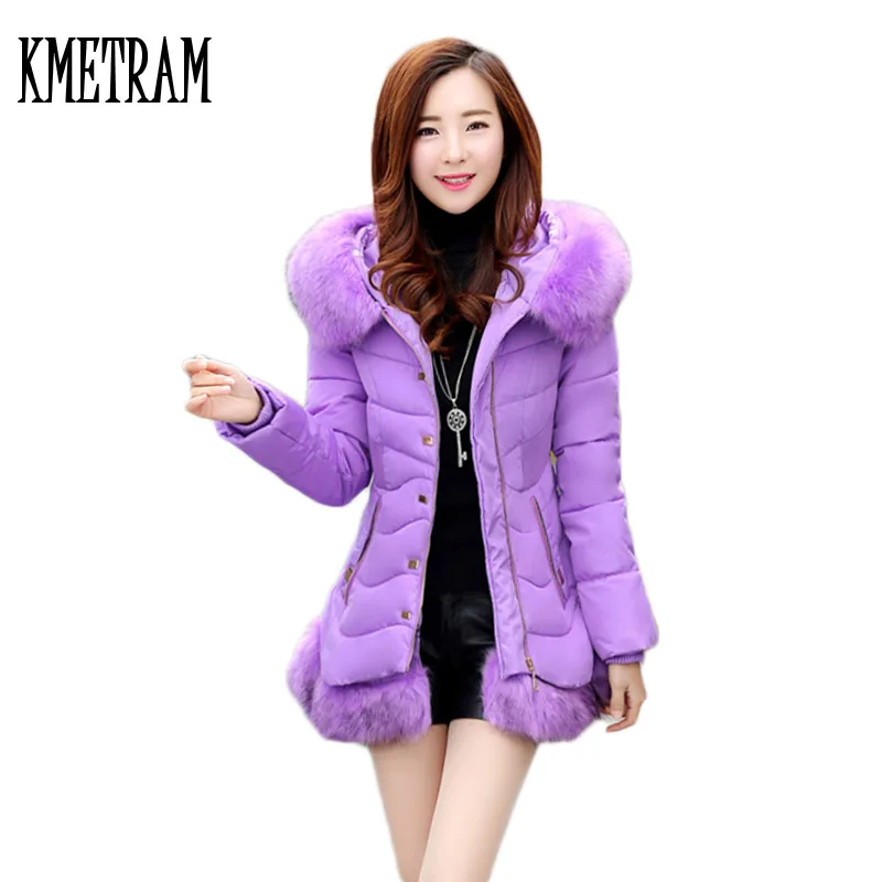 #*Cheap 2019 Autumn Winter Down Cotton Padded Women Winter Jacket Fur Collar Plus Size Female Coat Jacket Thicken Warm Parka GQ1572